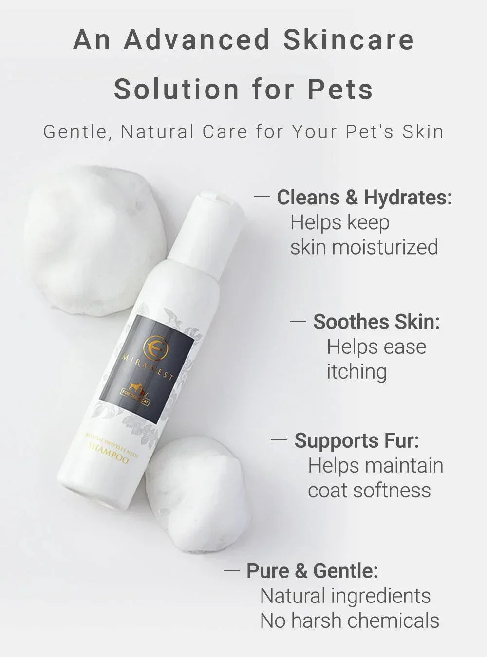 MIRANEST Shampoo for Dog & Cat - 4 fl oz (120ml)