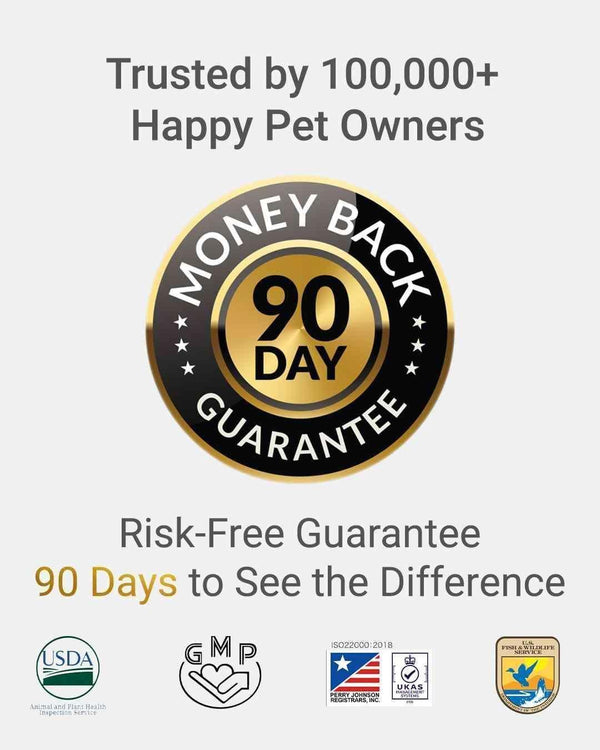 90-Day Money Back Guarantee — Trusted by 100,000+ Happy Pet Owners